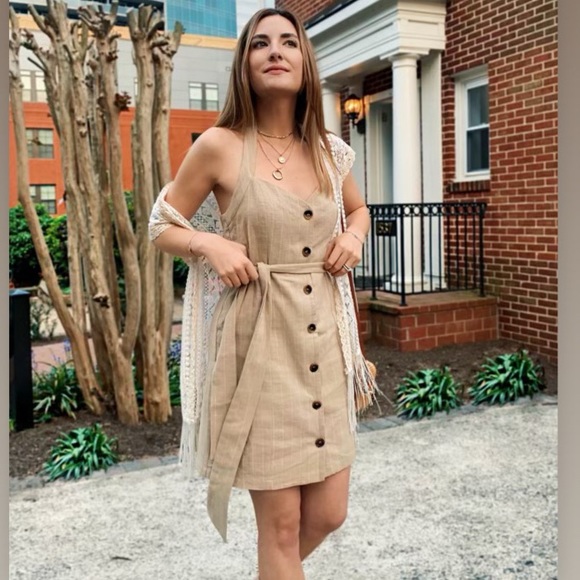 Lost & Wander Dresses & Skirts - ♥️ LOST & WANDER Tan Mini Dress